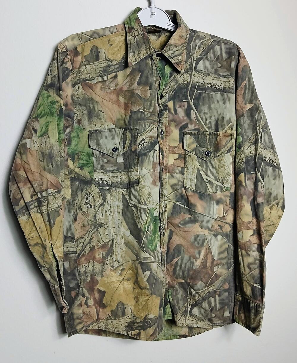 Vintage Ranger Advantage Timber Camo Long Sleeve Hunting Button Up Shirt Small